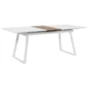 Table 160 X 90 Cm Plateau Extensible Blanc Et Bois Clair KALUNA -Meilleur Meubles Magasin table a manger 16701005