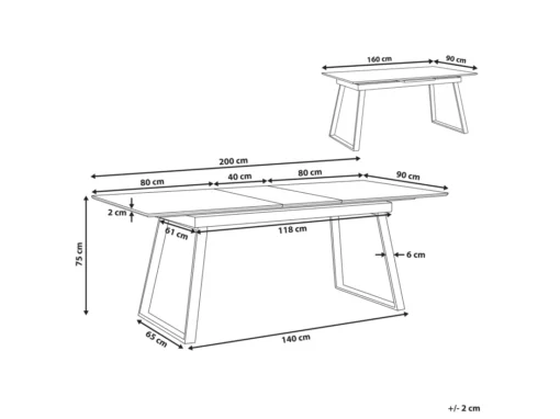 Table 160 X 90 Cm Plateau Extensible Blanc Et Bois Clair KALUNA -Meilleur Meubles Magasin table a manger 16701011