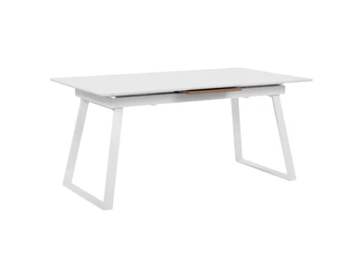 Table 160 X 90 Cm Plateau Extensible Blanc Et Bois Clair KALUNA -Meilleur Meubles Magasin table a manger 16701013
