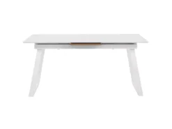Table 160 X 90 Cm Plateau Extensible Blanc Et Bois Clair KALUNA -Meilleur Meubles Magasin table a manger 16701017