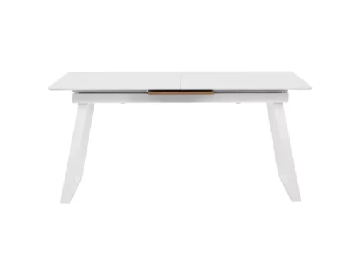 Table 160 X 90 Cm Plateau Extensible Blanc Et Bois Clair KALUNA -Meilleur Meubles Magasin table a manger 16701017