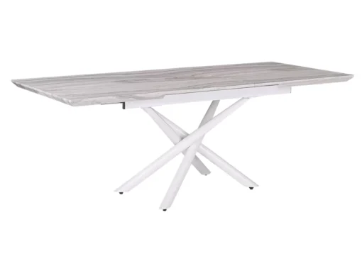 Table à Manger Extensible Effet Marbre / Blanc 160/200 X 90 Cm MOIRA -Meilleur Meubles Magasin table a manger 16701107