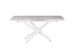 Table à Manger Extensible Effet Marbre / Blanc 160/200 X 90 Cm MOIRA -Meilleur Meubles Magasin table a manger 16701113