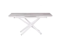 Table à Manger Extensible Effet Marbre / Blanc 160/200 X 90 Cm MOIRA -Meilleur Meubles Magasin table a manger 16701115