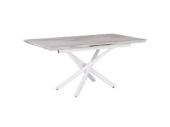 Table à Manger Extensible Effet Marbre / Blanc 160/200 X 90 Cm MOIRA -Meilleur Meubles Magasin table a manger 16701119