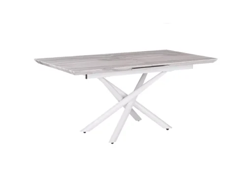 Table à Manger Extensible Effet Marbre / Blanc 160/200 X 90 Cm MOIRA -Meilleur Meubles Magasin table a manger 16701119