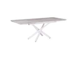 Table à Manger Extensible Effet Marbre / Blanc 160/200 X 90 Cm MOIRA -Meilleur Meubles Magasin table a manger 16701121