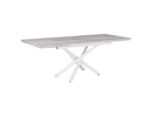 Table à Manger Extensible Effet Marbre / Blanc 160/200 X 90 Cm MOIRA -Meilleur Meubles Magasin table a manger 16701121