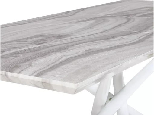 Table à Manger Extensible Effet Marbre / Blanc 160/200 X 90 Cm MOIRA -Meilleur Meubles Magasin table a manger 16701125