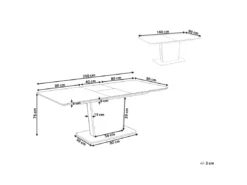 Table De Salle à Manger Extensible Blanche 160/200 X 90cm SUNDS -Meilleur Meubles Magasin table a manger 16701165