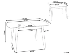Table à Manger Extensible 100/130 X 80 Cm Bois Clair TOMS -Meilleur Meubles Magasin table a manger 16701349