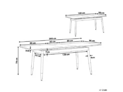 Table Extensible Effet Bois Foncé / Doré 160/200 X 90 Cm CALIFORNIA -Meilleur Meubles Magasin table a manger 17125075