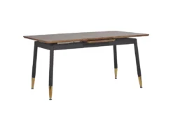 Table Extensible Effet Bois Foncé / Doré 160/200 X 90 Cm CALIFORNIA -Meilleur Meubles Magasin table a manger 17125077