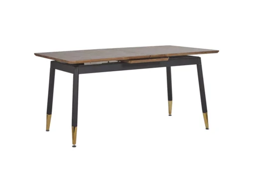 Table Extensible Effet Bois Foncé / Doré 160/200 X 90 Cm CALIFORNIA -Meilleur Meubles Magasin table a manger 17125079