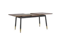 Table Extensible Effet Bois Foncé / Doré 160/200 X 90 Cm CALIFORNIA -Meilleur Meubles Magasin table a manger 17125081