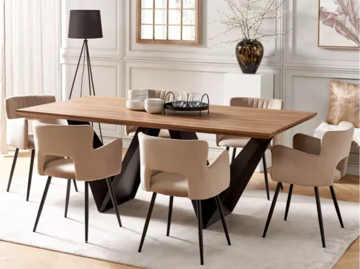 Table Marron Et Noire 200 X 100 Cm SINTRA -Meilleur Meubles Magasin table a manger 17162079