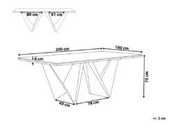 Table Marron Et Noire 200 X 100 Cm SINTRA -Meilleur Meubles Magasin table a manger 17162081