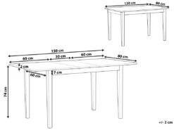Table De Salle à Manger Extensible En Bois Clair Et Blanc 120/150 X 80 Cm HOUSTON -Meilleur Meubles Magasin table a manger 17163919