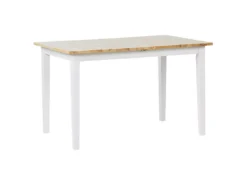 Table De Salle à Manger Extensible En Bois Clair Et Blanc 120/150 X 80 Cm HOUSTON -Meilleur Meubles Magasin table a manger 17163923