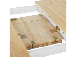 Table De Salle à Manger Extensible En Bois Clair Et Blanc 120/150 X 80 Cm HOUSTON -Meilleur Meubles Magasin table a manger 17163933