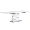 Table Extensible En Acier Blanc 180/220 X 90 Cm HAMLER -Meilleur Meubles Magasin table a manger 17163955