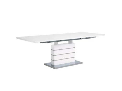Table Extensible En Acier Blanc 180/220 X 90 Cm HAMLER -Meilleur Meubles Magasin table a manger 17163955