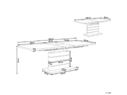 Table Extensible En Acier Blanc 180/220 X 90 Cm HAMLER -Meilleur Meubles Magasin table a manger 17163961