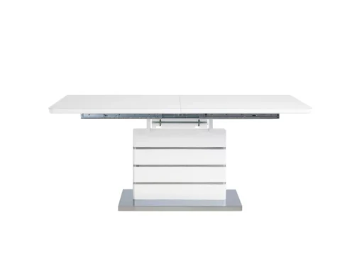 Table Extensible En Acier Blanc 180/220 X 90 Cm HAMLER -Meilleur Meubles Magasin table a manger 17163965