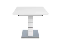 Table Extensible En Acier Blanc 180/220 X 90 Cm HAMLER -Meilleur Meubles Magasin table a manger 17163967