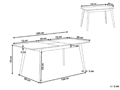 Table De Salle à Manger Extensible 150/190x90 Cm Marron MADOX -Meilleur Meubles Magasin table a manger 17163997