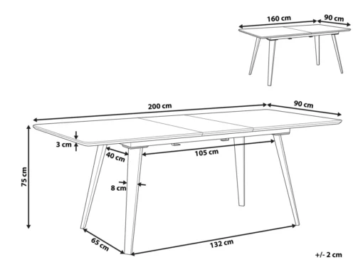 Table De Salle à Manger Extensible Noire 160/200 X 90 Cm IRVINGTON -Meilleur Meubles Magasin table a manger 17164055