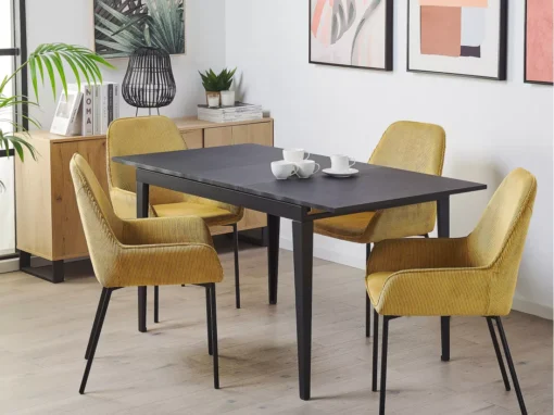 Table De Salle à Manger Extensible Noire 120/160 X 80 Cm NORLEY -Meilleur Meubles Magasin table a manger 17164117
