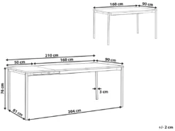 Table De Salle à Manger Extensible Noire 160 / 210 X 90 Cm AVIS -Meilleur Meubles Magasin table a manger 17164209