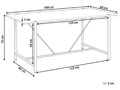 Table à Manger Bois Foncé / Métal Noir 160 X 80 Cm SARITAS -Meilleur Meubles Magasin table a manger 17461505