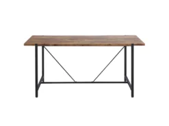 Table à Manger Bois Foncé / Métal Noir 160 X 80 Cm SARITAS -Meilleur Meubles Magasin table a manger 17461507