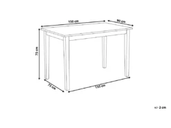 Table 150 X 90 Cm Marron Clair/noir GEORGIA -Meilleur Meubles Magasin table a manger 17461565