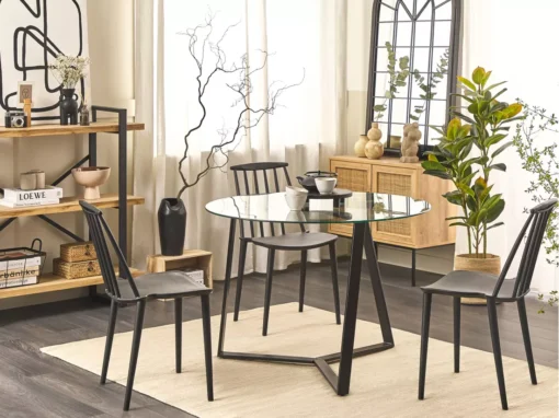 Table Ronde En Verre 100 Cm KEBRI -Meilleur Meubles Magasin table a manger 17461899