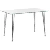 Table De Salle à Manger En Verre / Pieds Argentés 120 X 70 Cm WINSTON -Meilleur Meubles Magasin table a manger 17461955
