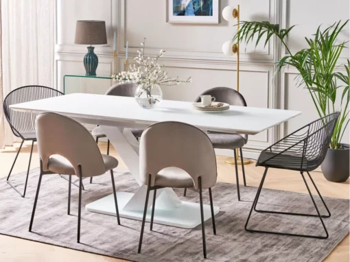 Table à Manger Extensible 160/200 X 90 Cm Blanc SALTUM -Meilleur Meubles Magasin table a manger 17462121