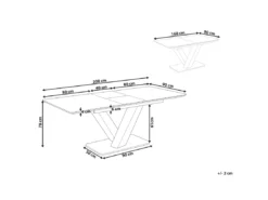 Table à Manger Extensible 160/200 X 90 Cm Blanc SALTUM -Meilleur Meubles Magasin table a manger 17462123