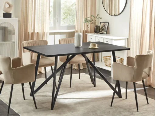 Table à Manger Noire 140 X 80 Cm ANNIKA -Meilleur Meubles Magasin table a manger 18119341