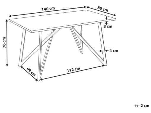 Table à Manger Noire 140 X 80 Cm ANNIKA -Meilleur Meubles Magasin table a manger 18119343