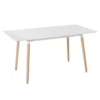 Table à Manger Extensible 120/150 X 80 Cm Blanche Effet Bois Clair MIRABEL -Meilleur Meubles Magasin table a manger 18759585