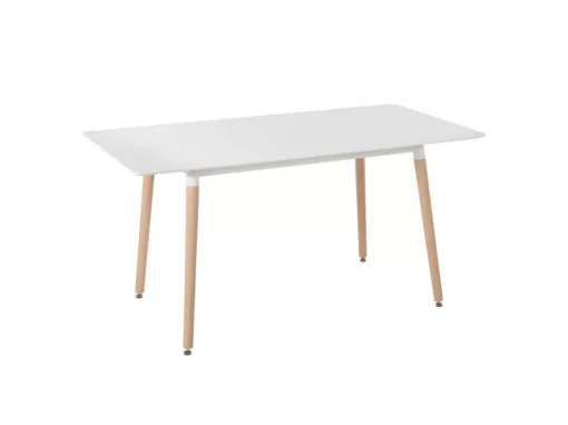 Table à Manger Extensible 120/150 X 80 Cm Blanche Effet Bois Clair MIRABEL -Meilleur Meubles Magasin table a manger 18759585