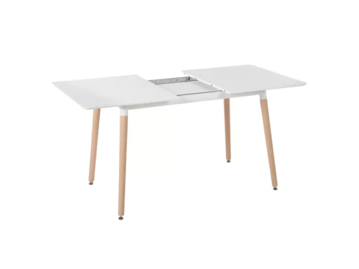 Table à Manger Extensible 120/150 X 80 Cm Blanche Effet Bois Clair MIRABEL -Meilleur Meubles Magasin table a manger 18759591