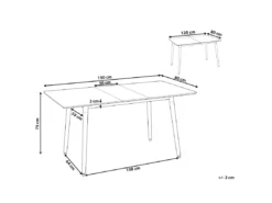 Table à Manger Extensible 120/150 X 80 Cm Blanche Effet Bois Clair MIRABEL -Meilleur Meubles Magasin table a manger 18759593