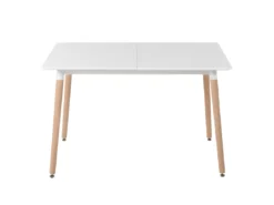 Table à Manger Extensible 120/150 X 80 Cm Blanche Effet Bois Clair MIRABEL -Meilleur Meubles Magasin table a manger 18759595