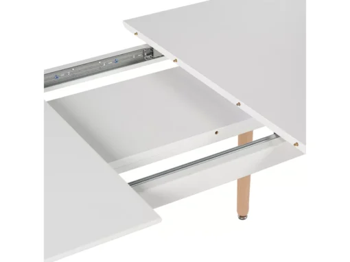 Table à Manger Extensible 120/150 X 80 Cm Blanche Effet Bois Clair MIRABEL -Meilleur Meubles Magasin table a manger 18759599