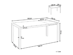 Table à Manger Extensible 120/160 X 80 Cm Noir GRANADA -Meilleur Meubles Magasin table a manger 18759609