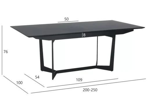 Table à Manger Extensible Tokyo - Rectangulaire - 6 à 10 Couverts - MDF Et Métal - Noir -Meilleur Meubles Magasin table a manger 18873701